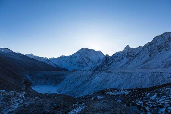 Pang Phuchi, 6620m, to the east on ascent to Larkya La pass
