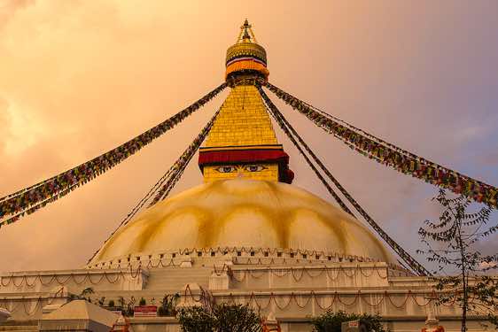 The newly restored Bodhnath stupa
