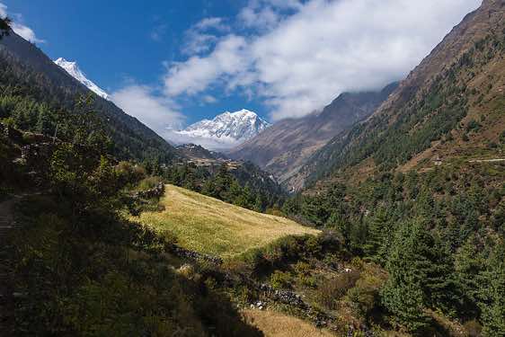 Manaslu, 8163m, and Naike Peak, 6211m, in the Buri Gandaki Valley