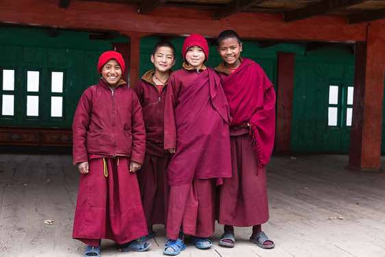 Young monks, Lho Gompa, Buri Gandaki Valley