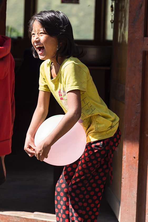 Girl with balloon, Buri Gandaki Valley