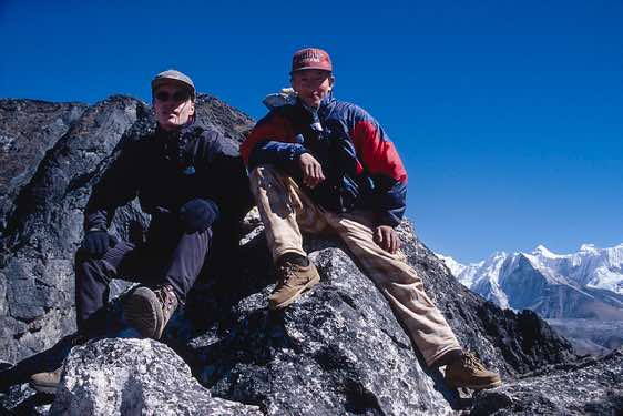 With guide Nima Tendi Sherpa on top of Nangkartshang Peak, 5500m