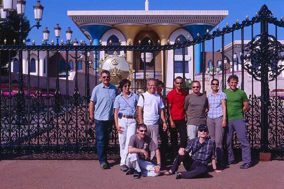 Group in front of Sultan Qaboos bin Saids palace, Muscat