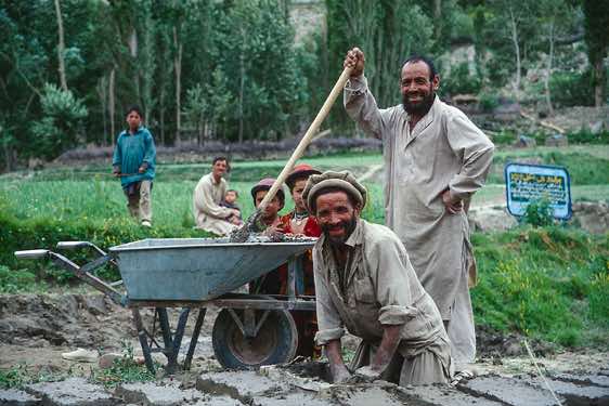 Men making bricks, Askole, Karakoram Mountains