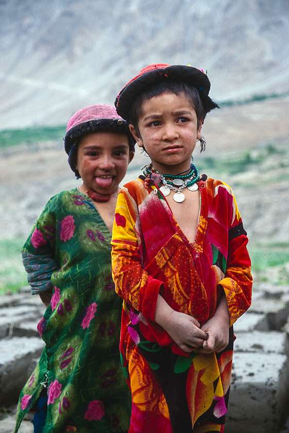 Girls in colourful dresses, Askole, Karakoram Mountains