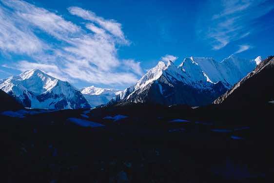 Baltoro Kangri, 7312m, and Chogolisa, 7665m, seen from Concordia, Karakoram Mountains