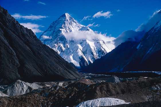 K2 (Chogori), 8611m, and the Godwin Austen Glacier, seen from Concordia, Karakoram Mountains
