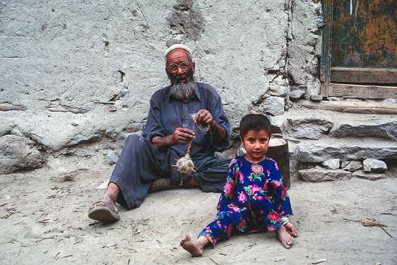 Man spinning wool, Hushe, Karakoram Mountains