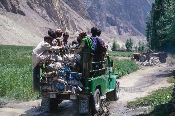Porters departure, Hushe, Karakoram Mountains