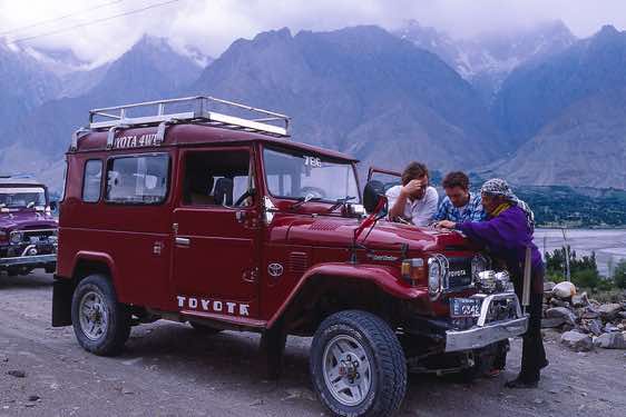 4WD on the Askole road, Shigar Valley, Karakoram Mountains