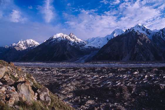 Biafo Glacier, seen from viewpoint near Camp Shafong, Karakoram Mountains