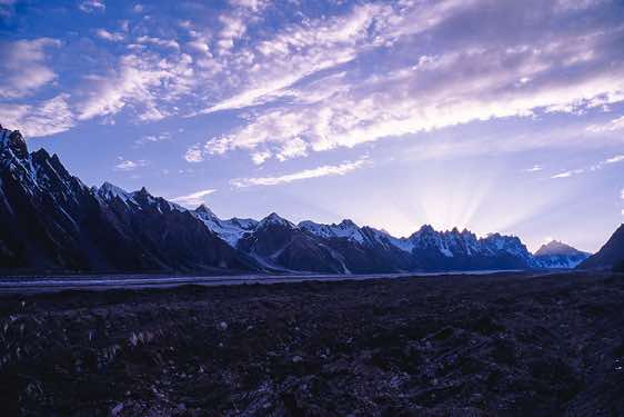 Biafo Glacier, seen from near Camp Shafong, Karakoram Mountains
