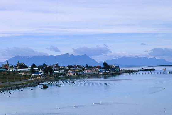 Puerto Natales on the eastern shore of Seno Última Esperanza (Last Hope Sound), Chile