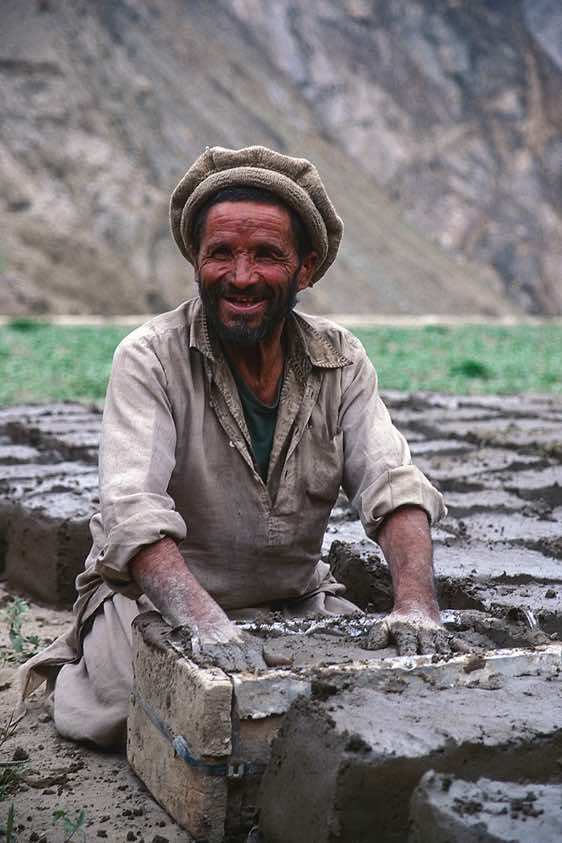 Man making bricks, Askole, Karakoram Mountains