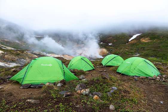 Campsite, Kamchatka wilderness, Pauzhetka area