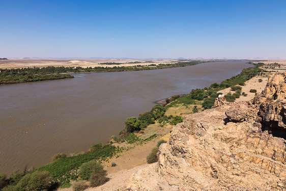 Panoramic view of the River Nile from near the third Cataract south of Delgo, Northern Sudan