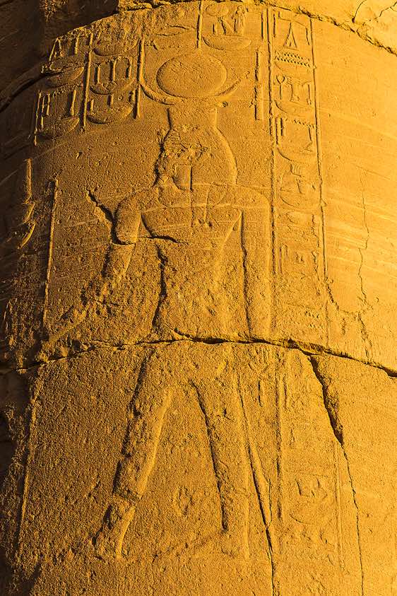 Column with hieroglyphic insciptions, temple of Soleb, Northern Sudan