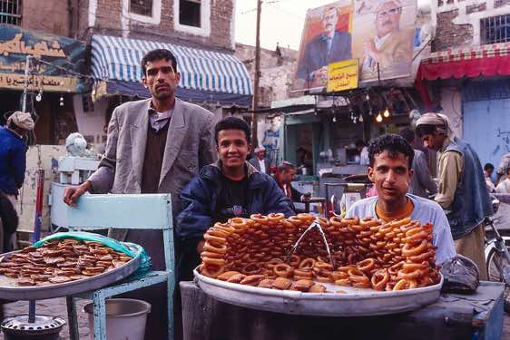 Selling sweets, Souk in Sana'a