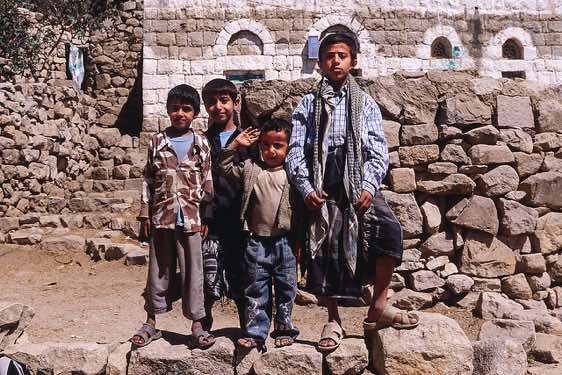 Group of children, Jebel Al Izan, Bura mountains