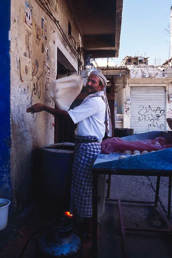 Man making bread, Taiz