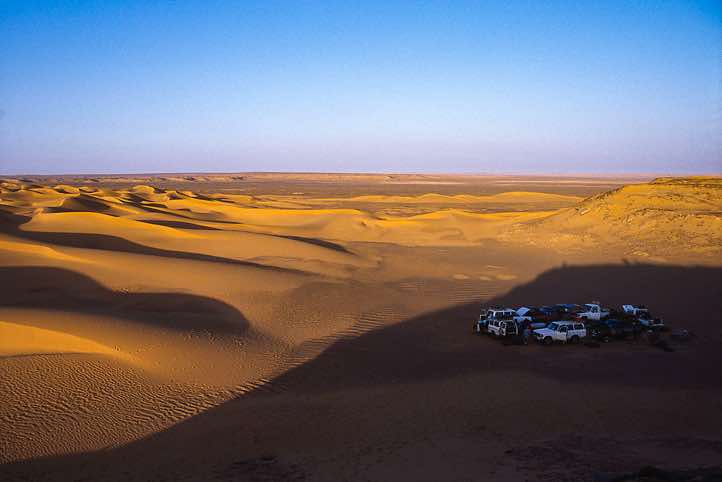 Overnight camp site at the foot of the dunes