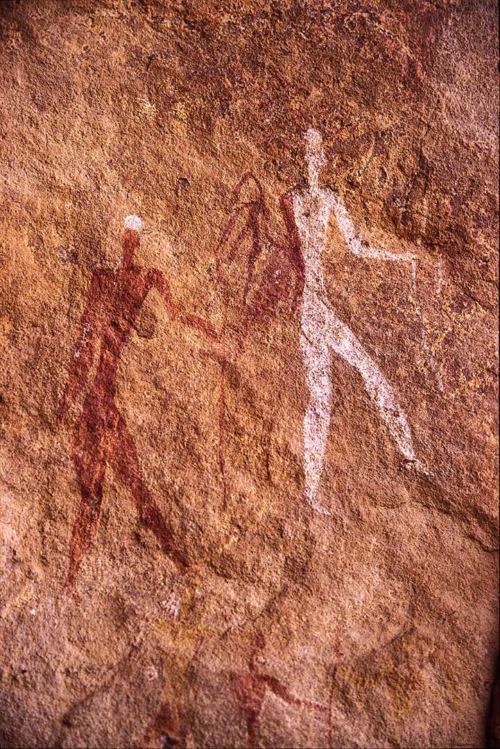 Painting of human figures, Wadi Teshuinat area, Jabal Akakus