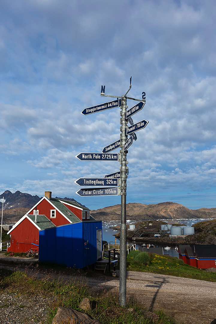 Signpost in Tasiilaq, Ammassalik Island