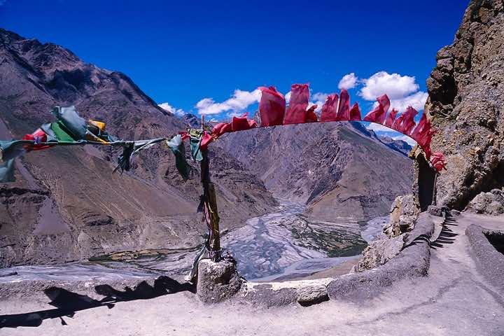 View from the rooftop of Dhankar Gompa, Spiti Valley