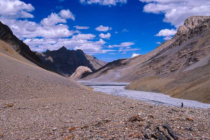 The wide valley of the Pare Chu river, Spiti to Ladakh Trek