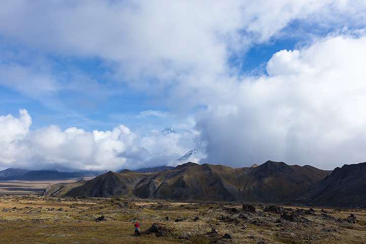 Volcano in the clouds, around Tolbachik trek, Klyuchevskoy Nature Park