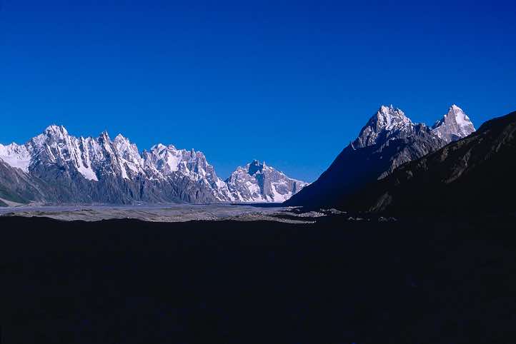 Biafo Glacier, seen from near Camp Shafong, Karakoram Mountains
