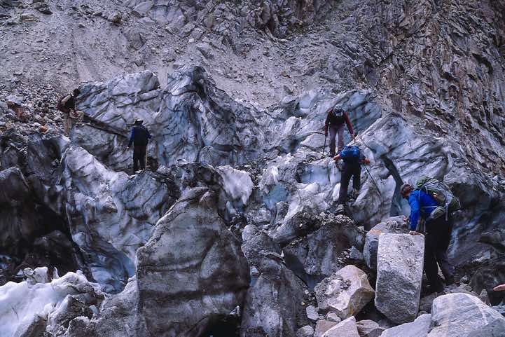 Crossing the Yutmaru (Jutmal) Glacier, Karakoram Mountains