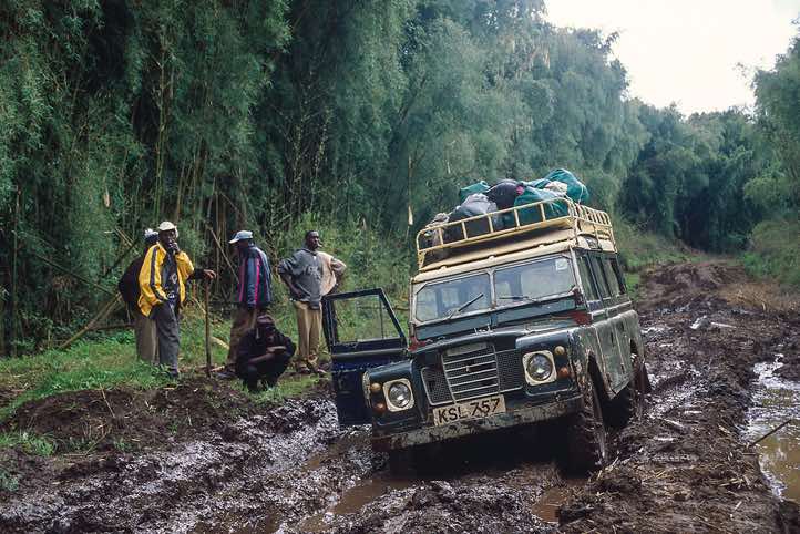 4WD stuck in the mud, near Chogoria village