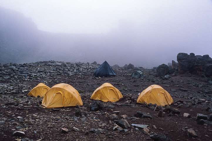Campsite at Simba Tarn, Chogoria route