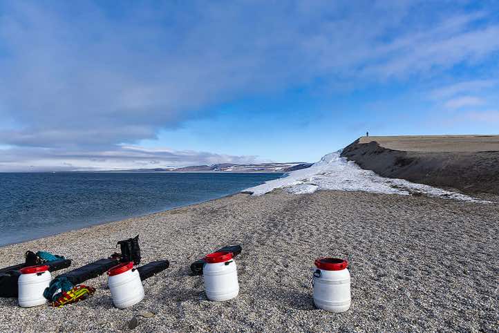 Landing site at Torellneset, a broad gravel spit on the eastern edge of the Hinlopen Straight