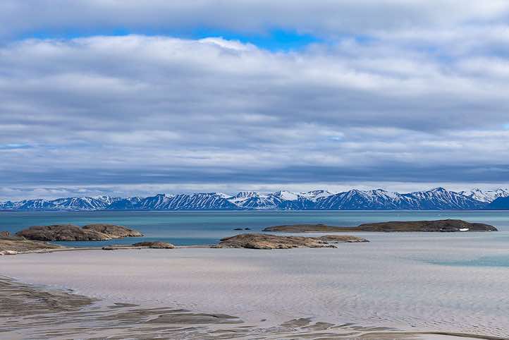Panoramic view of Liefdefjorden, near 'Texas bar'