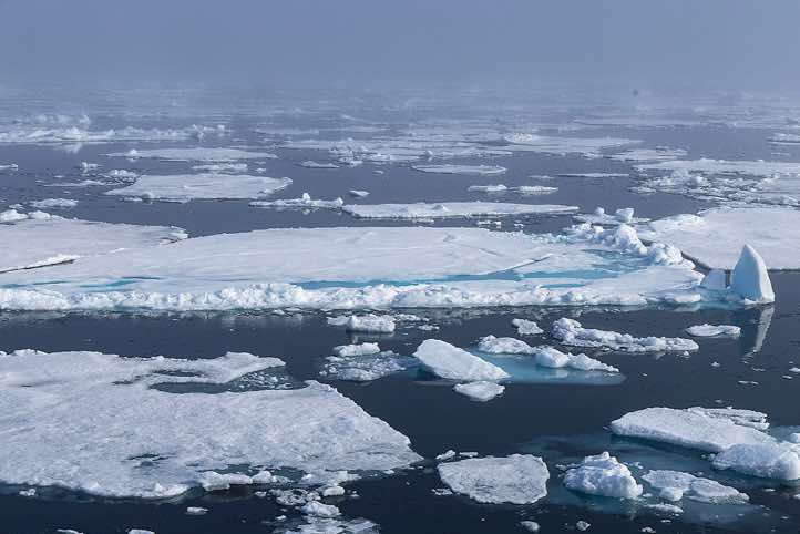 Sea ice stretching to the horizon