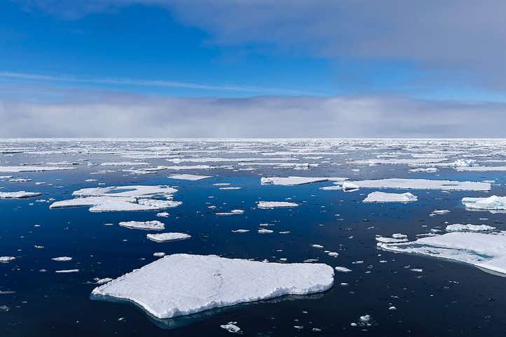 Sea ice stretching to the horizon
