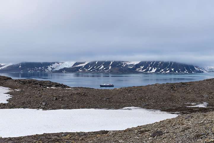 Mountains covered in clouds, Alicehamna, Raudfjorden
