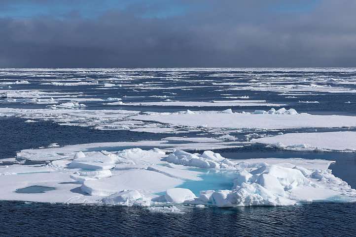 Sea ice stretching to the horizon