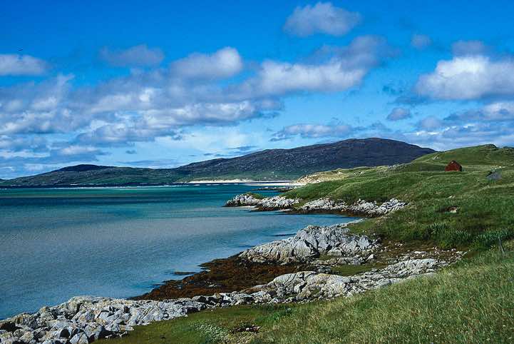Isle of Scarp, seen from the B887 road, Harris, Western Isles