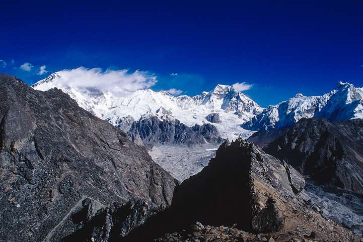 Cho Oyu, 8153m, and Gyachung Kang, 7922m, seen from Gokyo Ri, 5483m