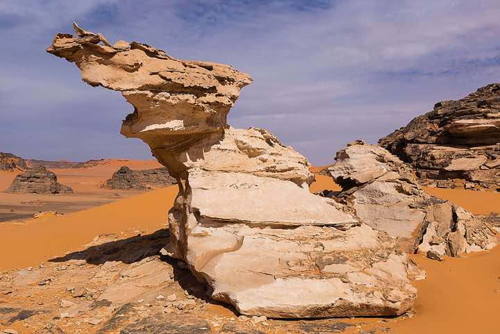 Rock sculpture, Tadrart region, Tassili n ́Ajjer National Park, Sahara, North Africa